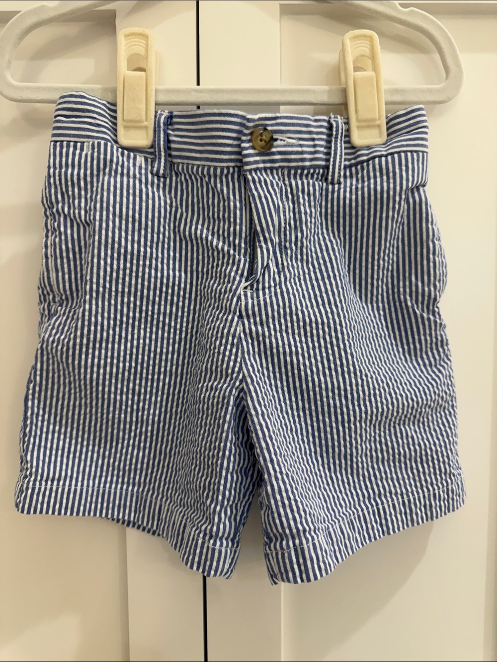 Ralph Lauren Blue/White Seersucker Shorts 24M
